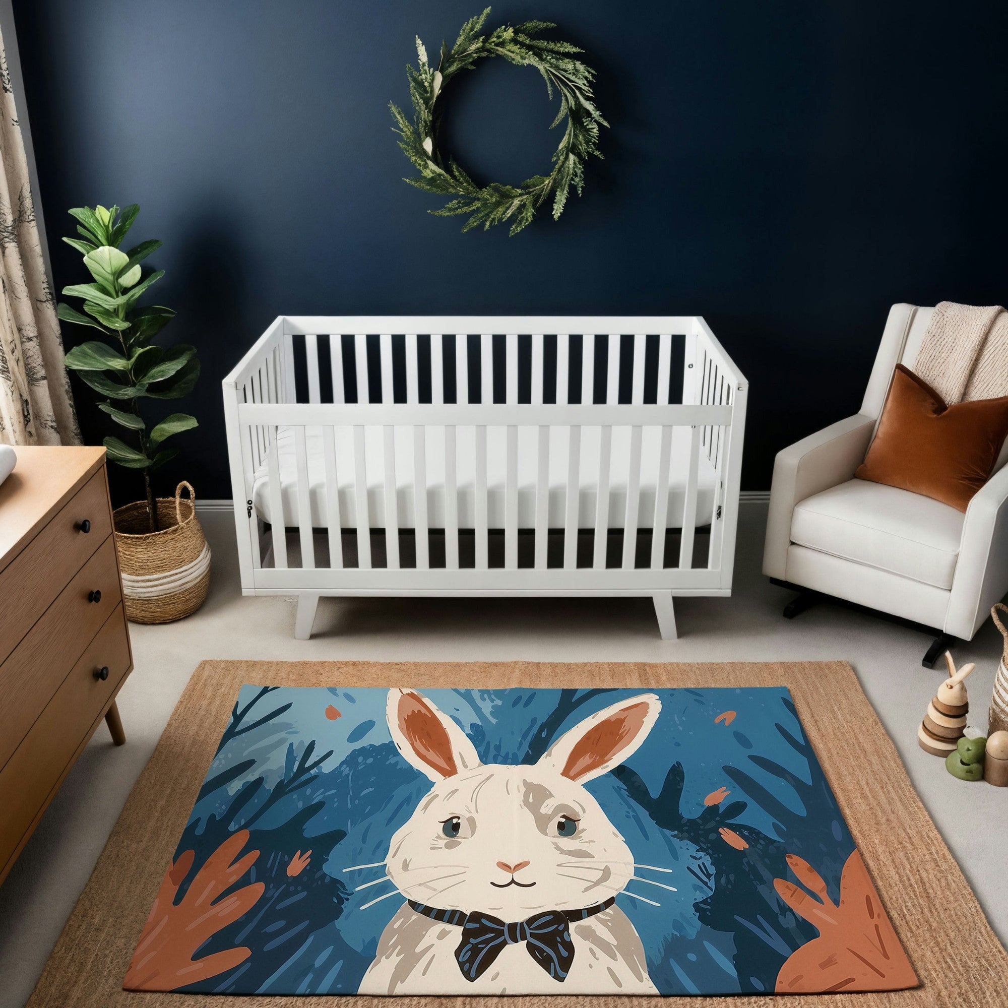 Wonderful nursery fashion bunnies rug