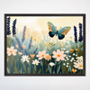Wildflower Wall Art for Nursery, Playroom or Kids Bedrooms - Butterfly, Daisy and Lavender Floral Garden - Flutter Bloom