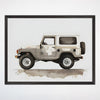 Vintage Car Wall Art for Nursery, Playroom or Kids Bedrooms - Rustic Off-Road Jeep in Neutral Tones - Jeep Joy
