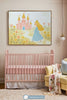 Castle Wall Art for Nursery, Playroom or Kids Bedrooms - Dreamy Fairytale Princess Floral Decor - Royal Adventures