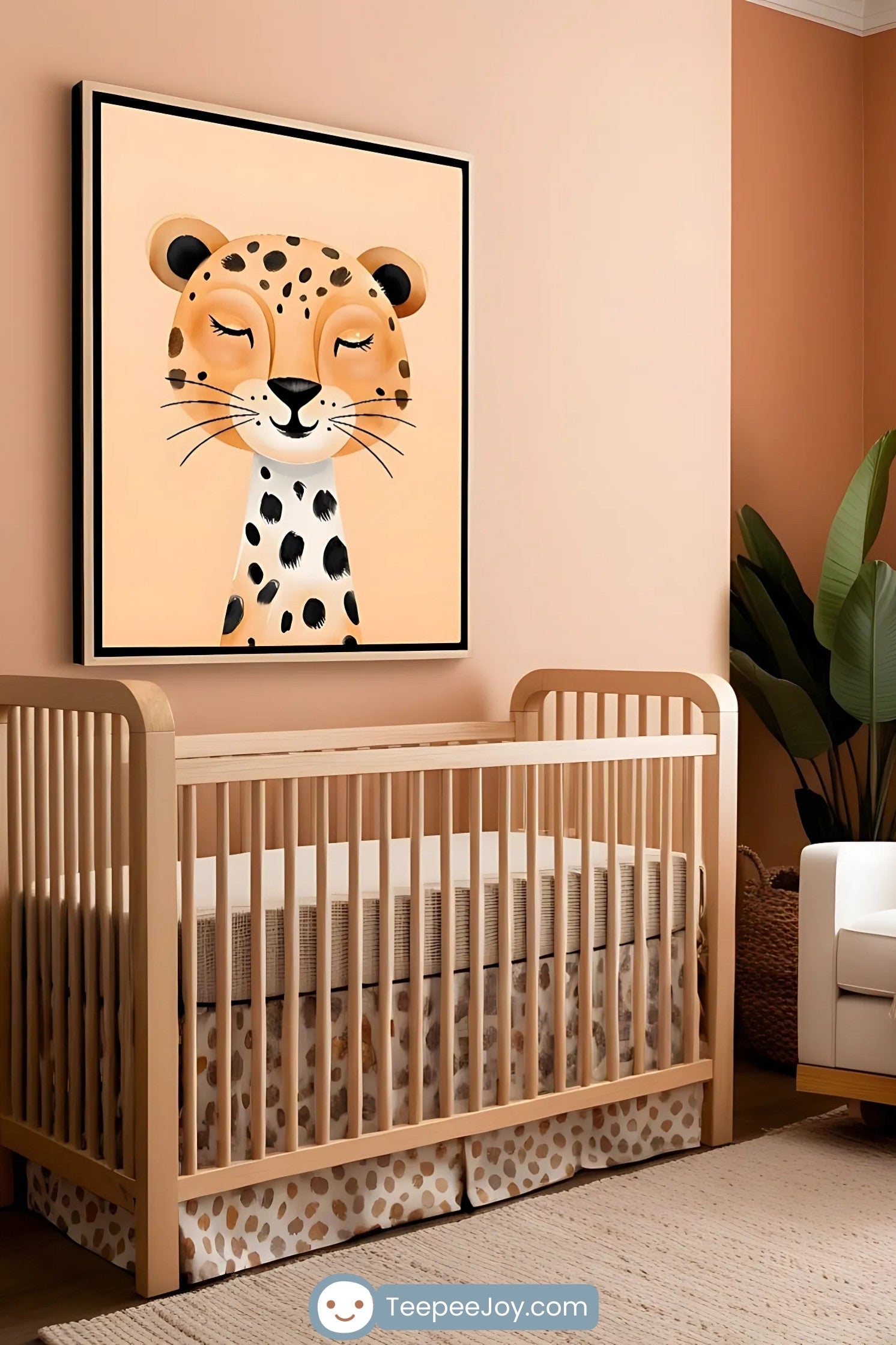 Dreamy Cheetah Wall Art for Nursery, Playroom or Kids Bedrooms - Playful Safari Animal Decor - Spotty Smiles