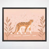 Cheetah Wall Art for Nursery, Playroom or Kids Bedrooms - Soft Pink Safari Animal Decor - Dotty Drifter