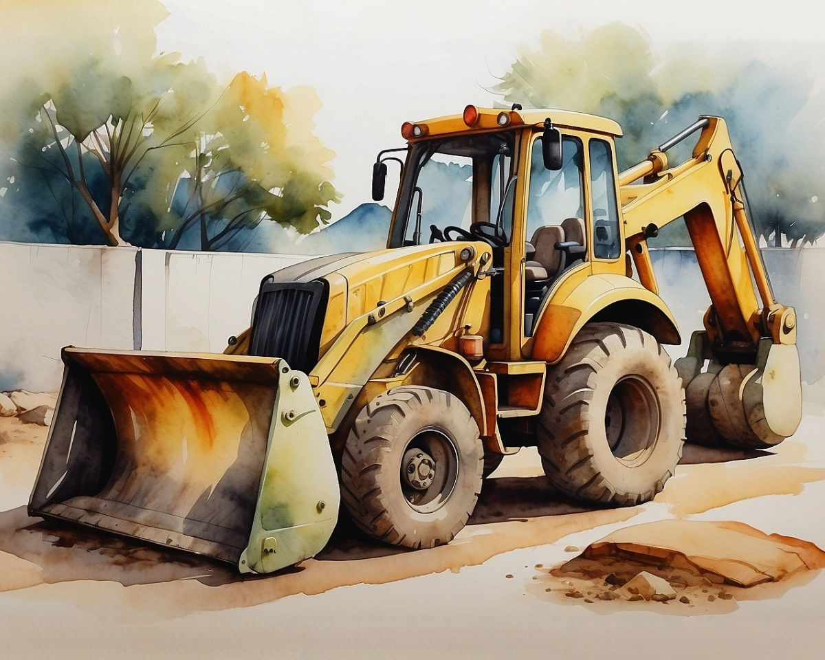 Construction Wall Art for Kids and Nursery Rooms - Bouncy Bulldozer