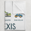 Construction Personalized Blanket for Babies and Kids