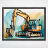 Mighty Excavator Construction Wall Art for Nursery, Playroom or Kids Bedrooms - Adventure Site Decor - Little Earth Mover
