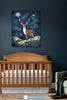 Magical Deer Wall Art for Nursery, Playroom or Kids Bedrooms - Starry Night Woodland Decor - Starry Stag