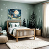 Deer Moonlit Wall Art for Nursery, Playroom or Kids Bedrooms - Enchanting Nighttime Forest Scene - Twilight Antler Waltz
