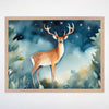 Midnight Magic Deer Wall Art for Nursery, Playroom or Kids Bedrooms - Celestial Forest Decor - Midnight Magic Deer