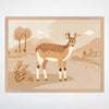 Deer Wall Art for Nursery, Playroom or Kids Bedrooms - Neutral Woodland Scene in Soft Beige Tones - Dune Deer