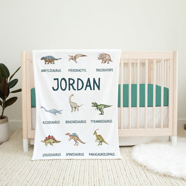 Dinosaur Personalized Blanket for Babies and Kids