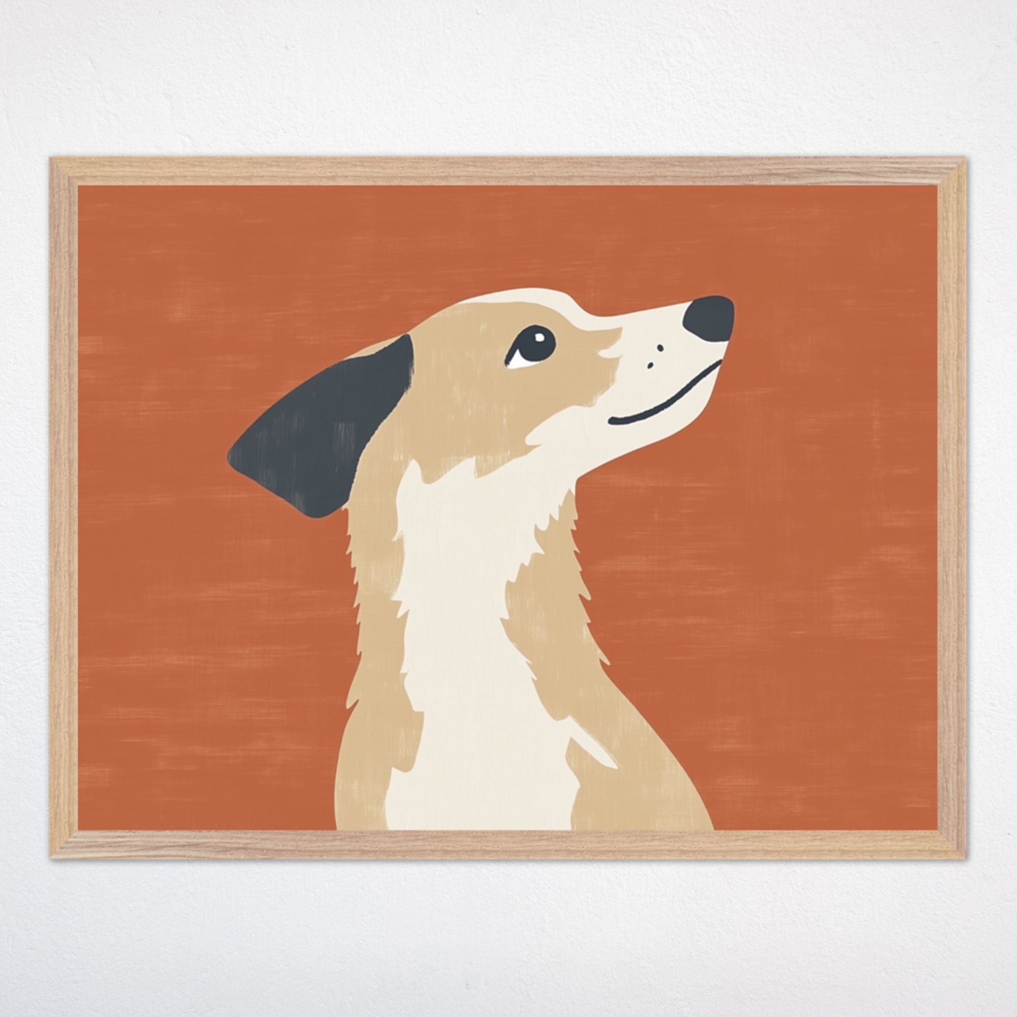 Modern Dog Portrait Wall Art for Nursery, Playroom or Kids Bedrooms - Minimalist Puppy Decor - Loyal Eyes