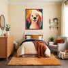 Colorful Smiling Dog Wall Art for Nursery, Playroom or Kids Bedrooms - Cheerful Puppy Decor - Bark Strokes