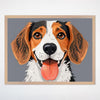 Playful Pup Dog Wall Art for Nursery, Playroom or Kids Bedrooms - Friendly Beagle Portrait in Warm Neutrals - Doggy Delight