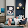 Affectionate Dolphin Wall Art for Nursery, Playroom or Kids Bedrooms - Ocean Moon Scene with Child and Dolphin - Lunar Splash
