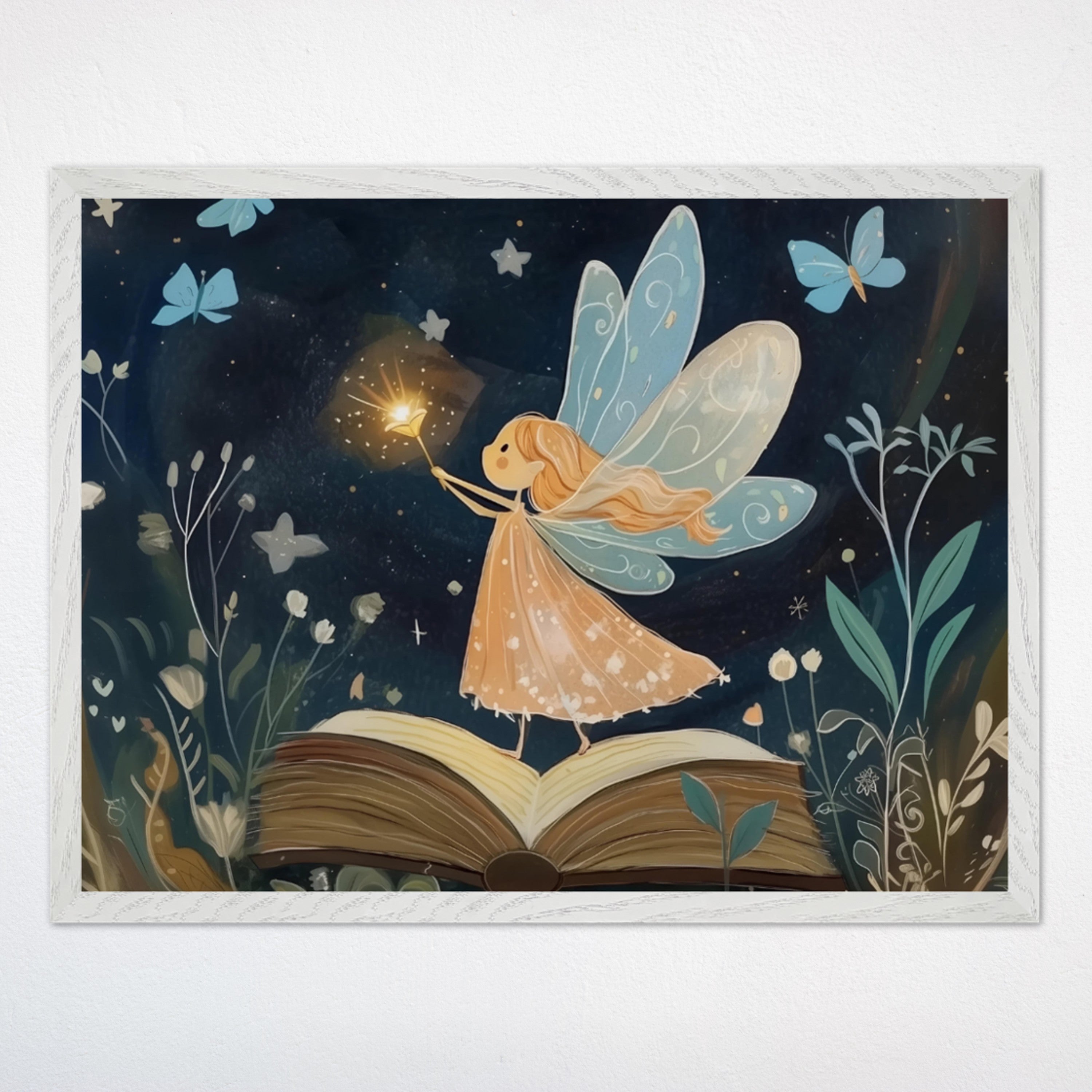 Enchanted Fairy Wall Art for Nursery, Playroom or Kids Bedrooms - Whimsical Storybook Decor - Glow Tale