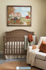 Harvest Farm Wall Art for Nursery, Playroom or Kids Bedrooms - Charming Market Stand and Red Barn, Inspirational Farm Scene - Farm Bounty