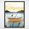 Peaceful Fishing Boat Wall Art for Nursery, Playroom or Kids Bedrooms - Vintage Lake Adventure Decor - Harbor Solace