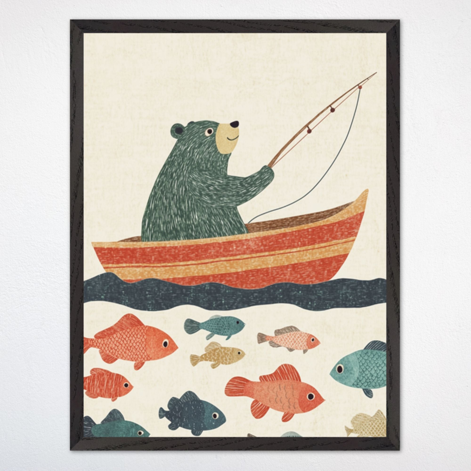 Fishing Wall Art for Nursery and Kids Rooms - Bear & Bait