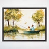Fishing Serenity Wall Art for Nursery, Playroom or Kids Bedrooms - Father and Daughter in Boat with Dragonfly, Nature Scene - Creekside Tales