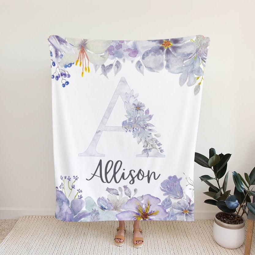 Floral Personalized Blanket for Babies and Kids