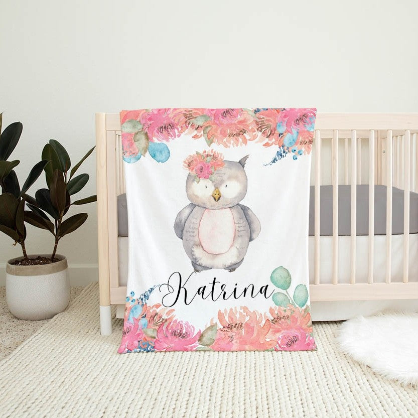 Floral Personalized Blanket for Babies and Kids