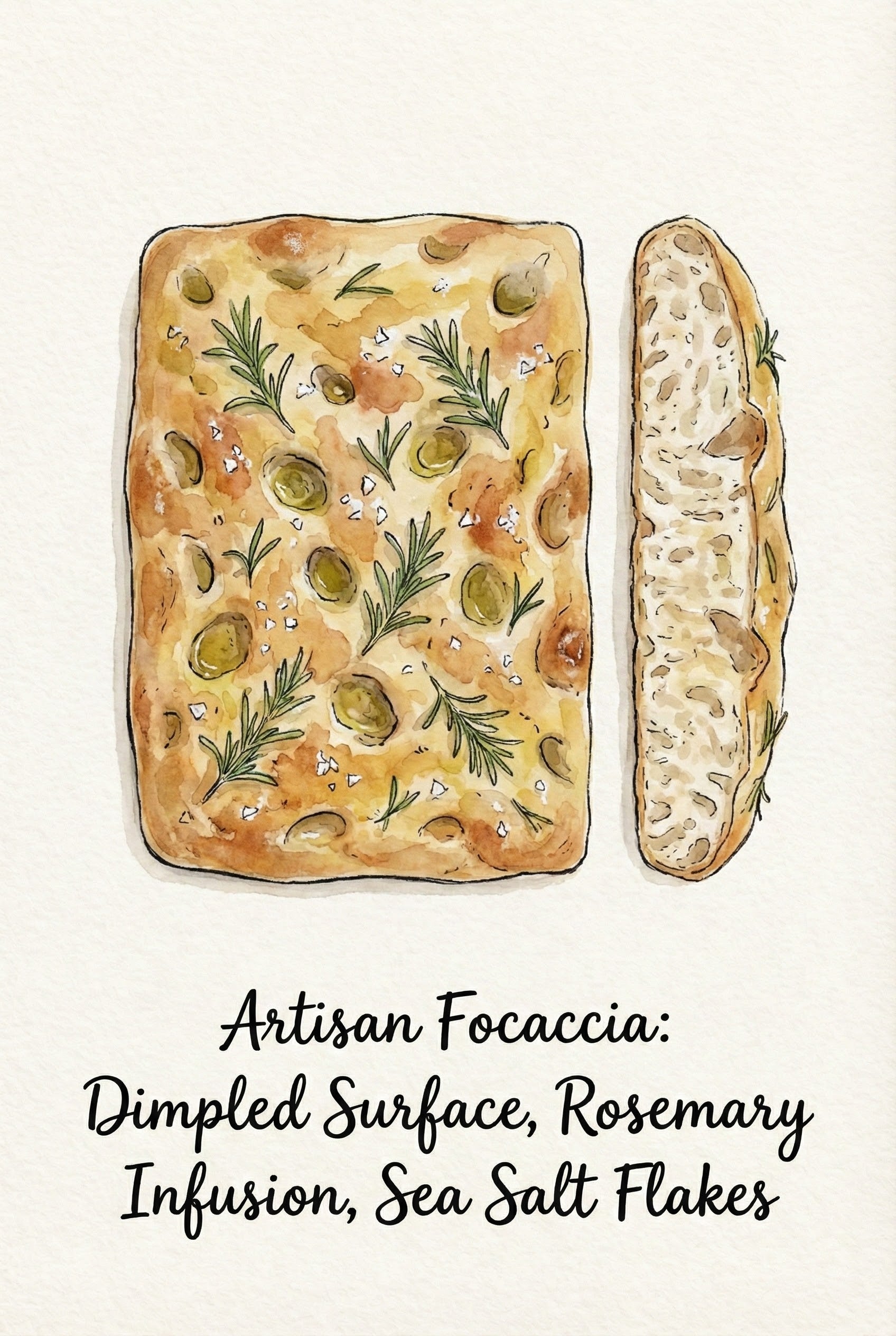 Savory Canvas - Focaccia Framed Wall Art for Living Room, Bedroom or Office