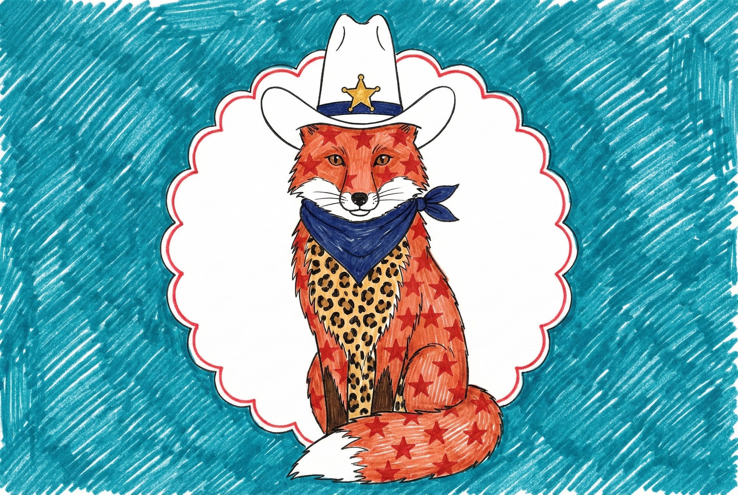 Sheriff Starlight - Fox Framed Wall Art for Nursery, Playroom or Kids Bedrooms