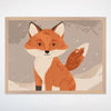 Friendly Fox Wall Art for Nursery, Playroom or Kids Bedrooms - Cute Woodland Fox in Soft Earthy Tones - Foxy Fluff