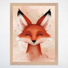 Happy Fox Wall Art for Nursery, Playroom or Kids Bedrooms - Woodland Animal Decor - Cozy Ears