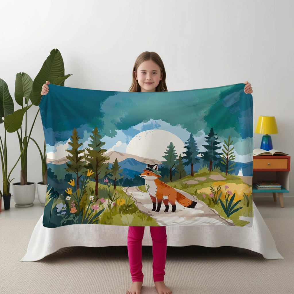 Fox personalized blanket for newborn and kids - Fox on Patrol