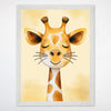 Sleepy Giraffe Wall Art for Nursery, Playroom or Kids Bedrooms - Adorable Safari Animal Decor - Giraffe Grins