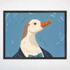 Dapper Goose Wall Art for Nursery, Playroom or Kids Bedrooms - Whimsical Goose Portrait with Bowtie & Suit - Goose in Style