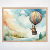 Bunny Balloon Journey Wall Art for Nursery, Playroom or Kids Bedrooms - Serene Sky Adventures Decor - Cottontail Cloud Tour