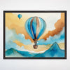 Sky High Adventure Hot Air Balloon Wall Art for Nursery, Playroom or Kids Bedrooms - Dreamy Skyline Decor - Balloon Over Bluffs