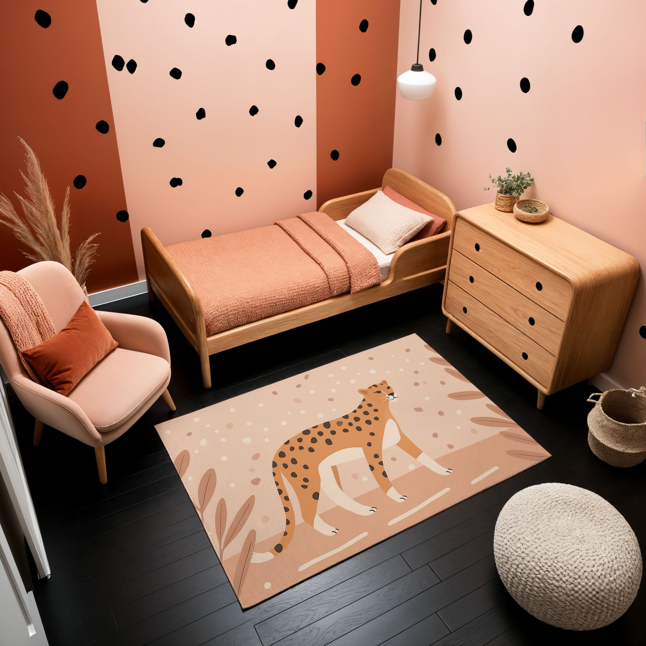 Kids and Nursery Cheetah Area Rug - Dotty Drifter