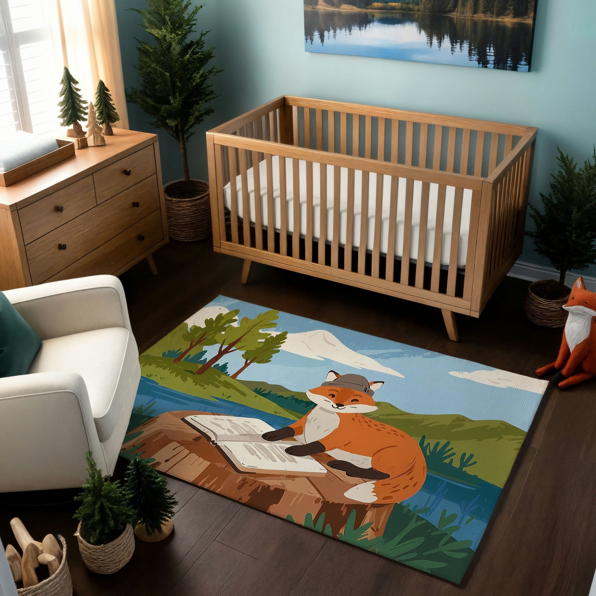 Kids and Nursery Fox Rug - Foxy Scholar