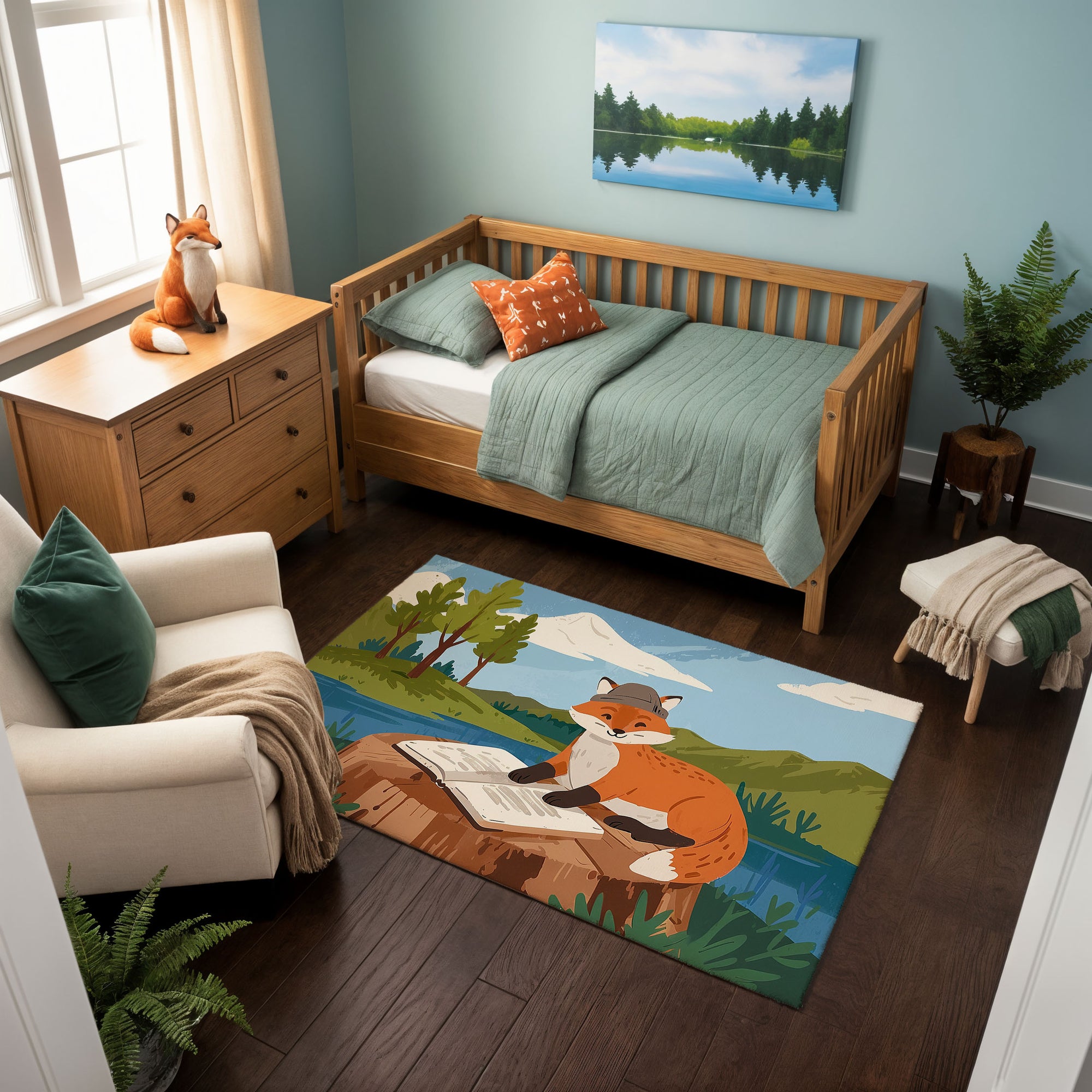 Kids and Nursery Fox Rug - Foxy Scholar