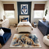 Kids and Nursery Wolf Area Rug - Winter Wolves