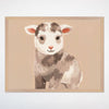 Sweet Sheep Wall Art for Nursery, Playroom or Kids Bedrooms - Gentle Lamb in Soft Neutral Watercolor - Lamb Love