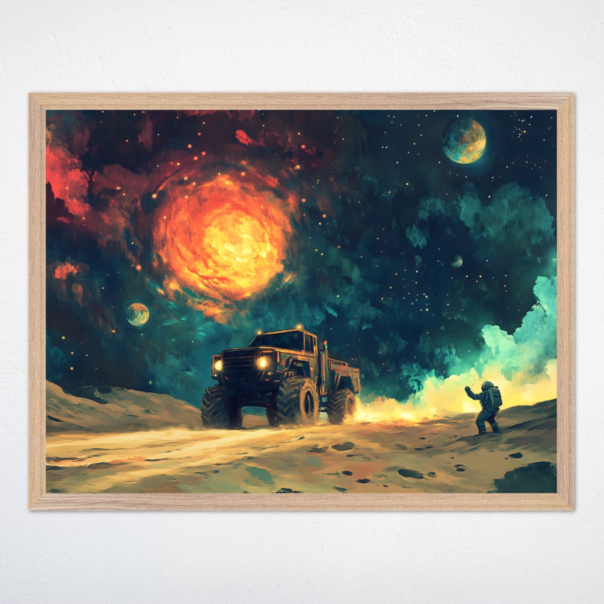 Monster Truck Wall Art for Nursery and Kids Rooms - Galactic Rover