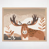 Woodland Friends Moose Wall Art for Nursery, Playroom or Kids Bedrooms - Neutral Nature-Inspired Decor - Majestic Moose