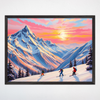 Mountain Adventure Wall Art for Nursery, Playroom or Kids Bedrooms - Skiing & Sunset Landscape Decor - Sunset Slopes