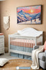 Mountain Adventure Wall Art for Nursery, Playroom or Kids Bedrooms - Skiing & Sunset Landscape Decor - Sunset Slopes