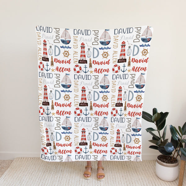 Nautical Personalized Blanket for Babies and Kids