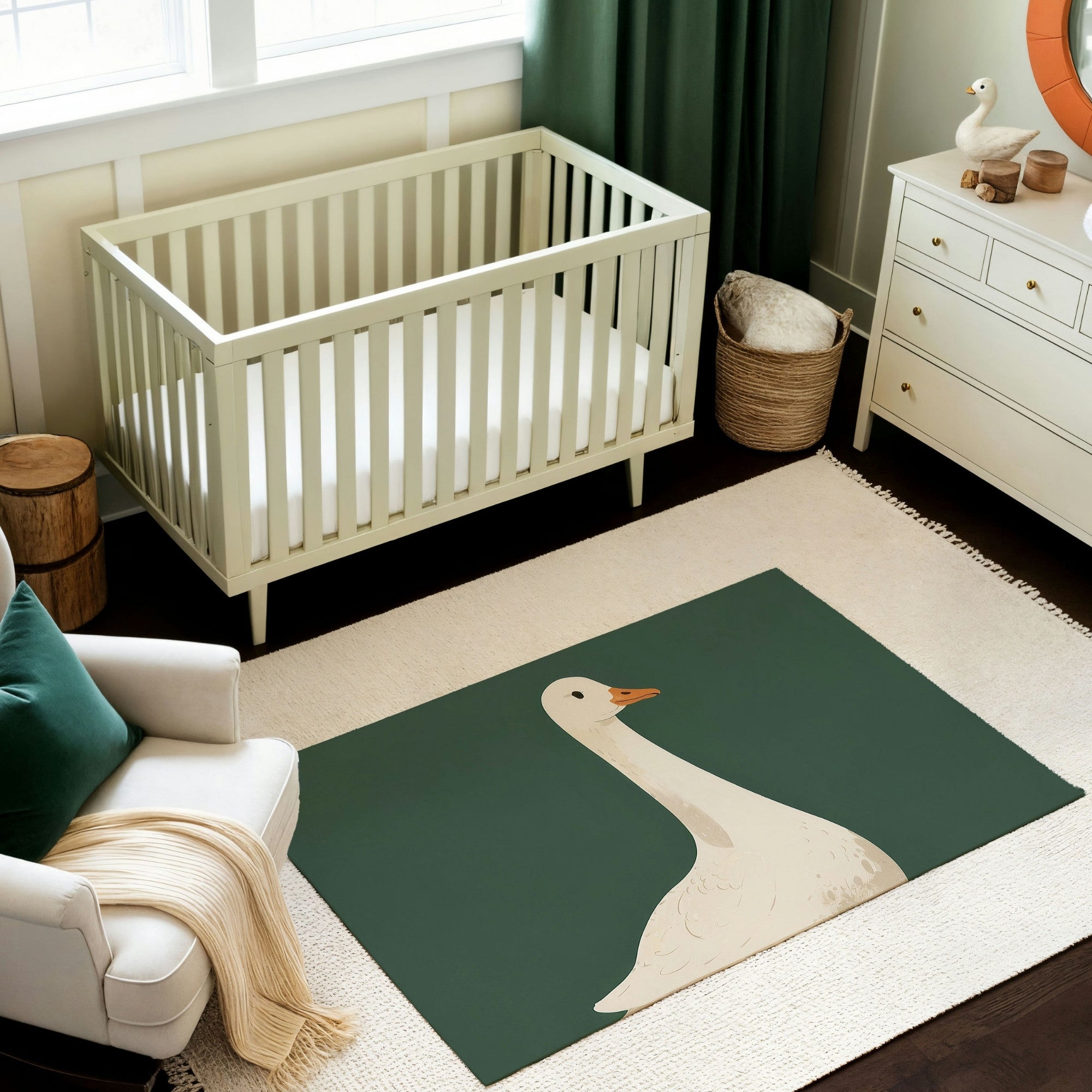 Nursery and Kids Goose Area Rug - Gleeful Goose