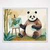 Artistic Panda Wall Art for Nursery, Playroom or Kids Bedrooms - Bamboo Nature Decor - Panda Picasso