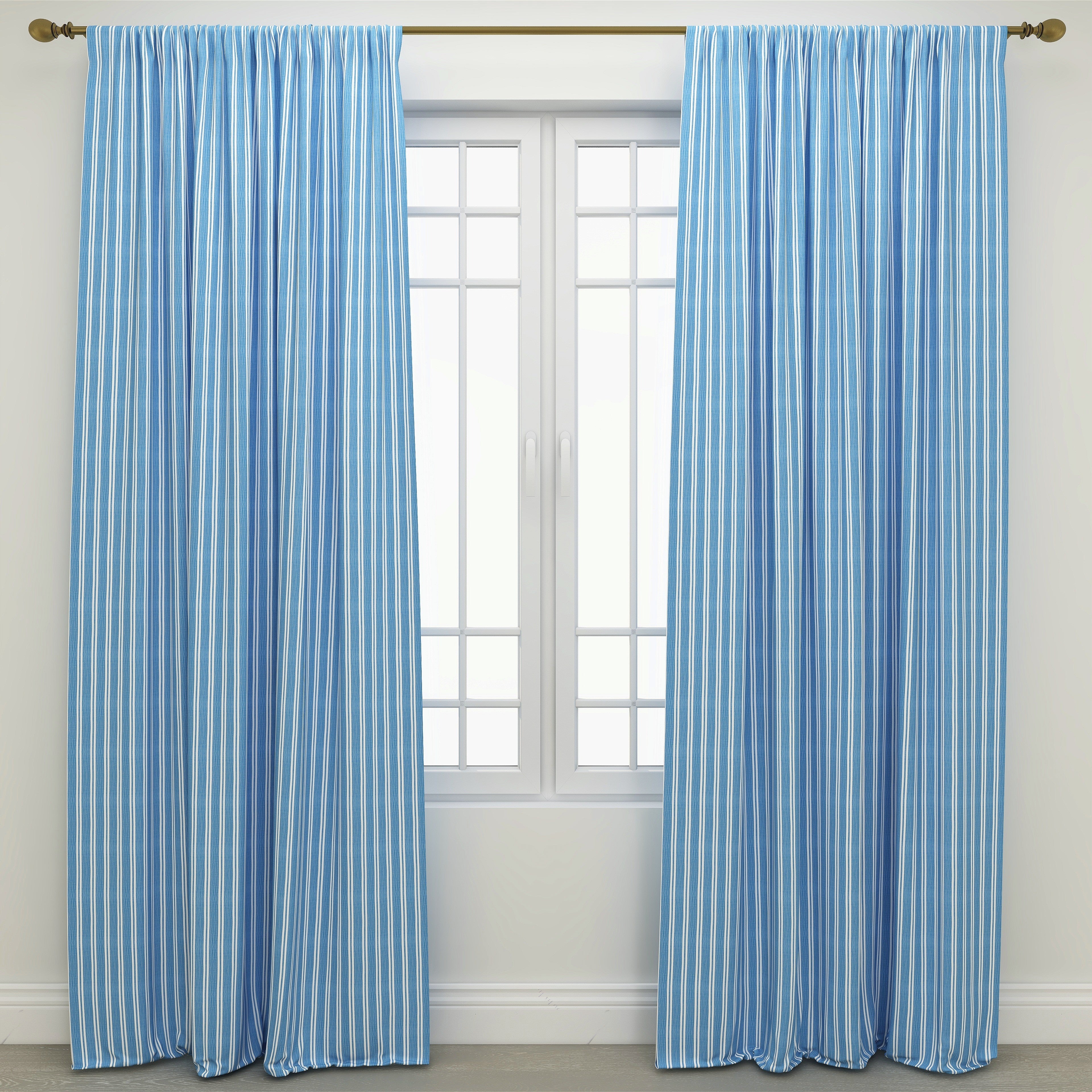 Parker Courtyard Blue Kids Curtains