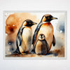 Adorable Penguin Family Wall Art for Nursery, Playroom or Kids Bedrooms - Watercolor Arctic Decor - Waddle Squad