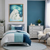 Arctic Affectionate Polar Bear Wall Art for Nursery, Playroom or Kids Bedrooms - Starry Night Sky Decor - Snowy Whispers