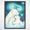 Arctic Affectionate Polar Bear Wall Art for Nursery, Playroom or Kids Bedrooms - Starry Night Sky Decor - Snowy Whispers